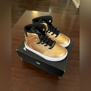 Supra Kids Gold and Black Sneakers-toddler 6